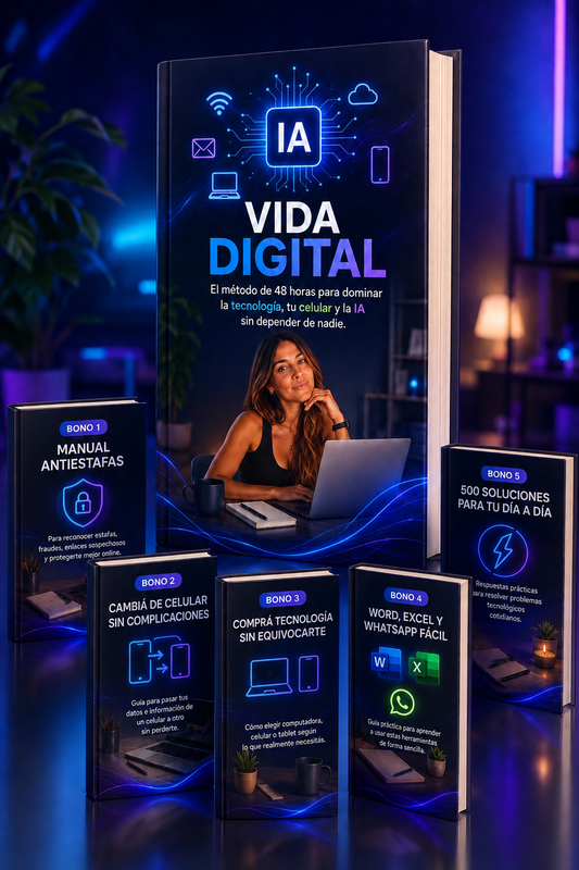 💻 VIDA DIGITAL™: El método de 48 horas para dominar la tecnología, tu celular y la IA sin depender de nadie.